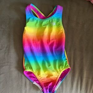 New!  Multicolor RacerBack Speedo Bathing Suit Sz 5 girls
